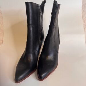 Veronica Beard Black Leather Ankle Booties